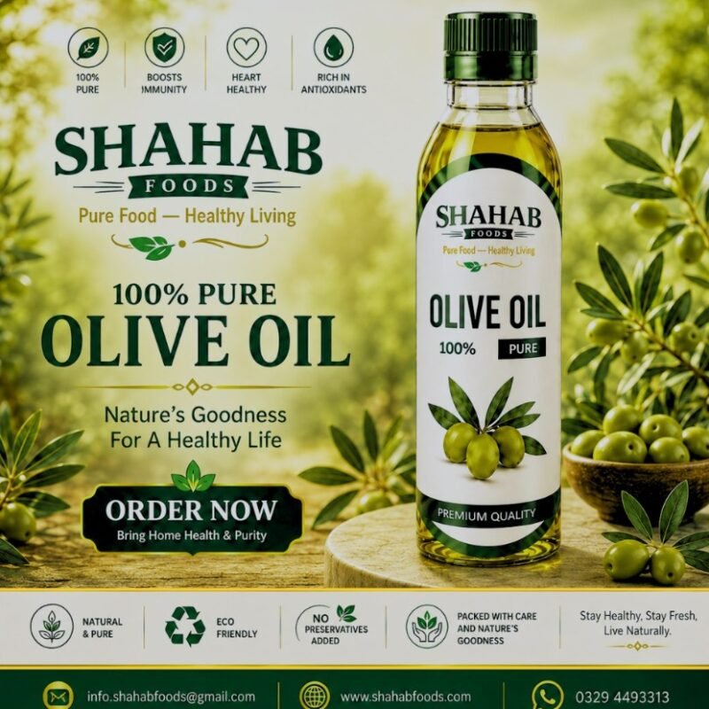 Shahab Foods 100% Pure Olive Oil – Premium Quality