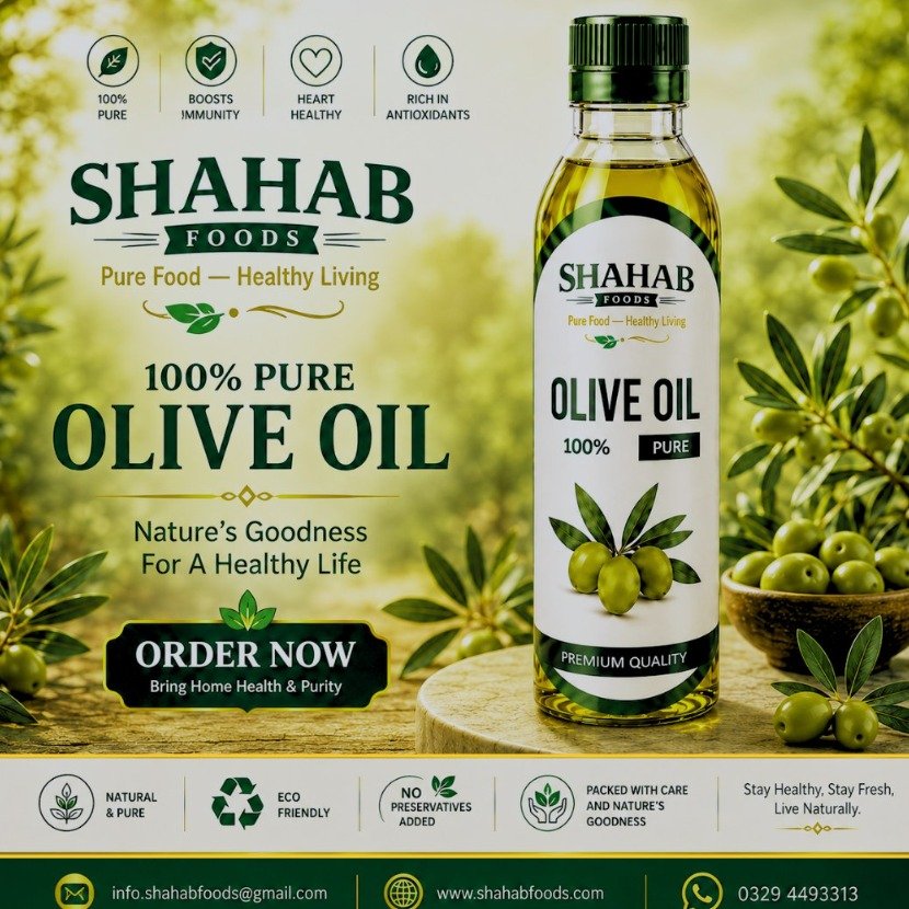 Shahab Foods 100% Pure Olive Oil – Premium Quality